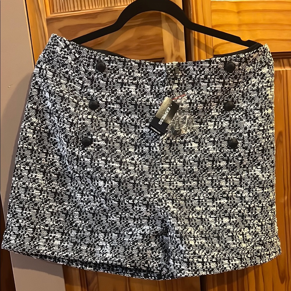 Express Monochrome Tweed Shorts